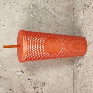 Starbucks 2022 Halloween Orange Pearlized Studded 24oz Acrylic Tumbler
